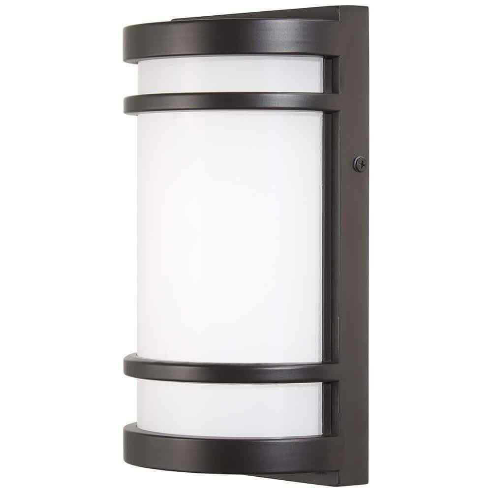 Home Decorators Mullen Oil Rubbed Bronze Outdoor Hardwired LED Wall Sconce