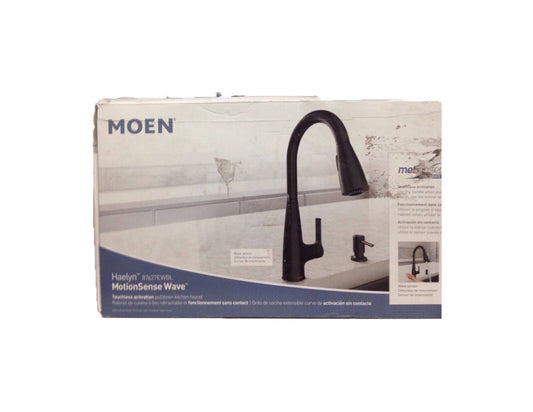 MOEN Haelyn Touchless Single-Handle Pull-Down Sprayer Kitchen Faucet Matte Black