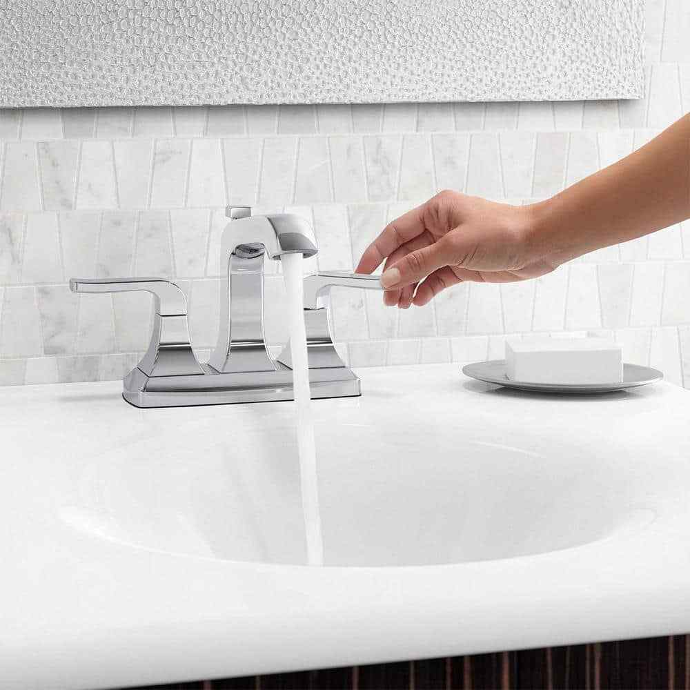 KOHLER Rubicon 4 in. Centerset 2-Handle Bathroom Faucet in Polished Chrome