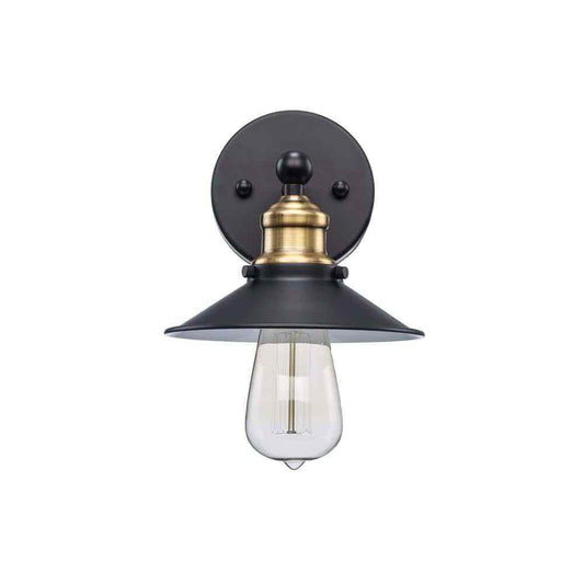 Hampton Bay Glenhurst Black and Brass Industrial Farmhouse Indoor Wall Sconce