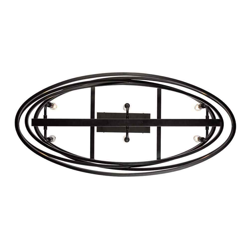 Home Decorators Collection Sarolta Sands 6-Light Black Island Hanging Light