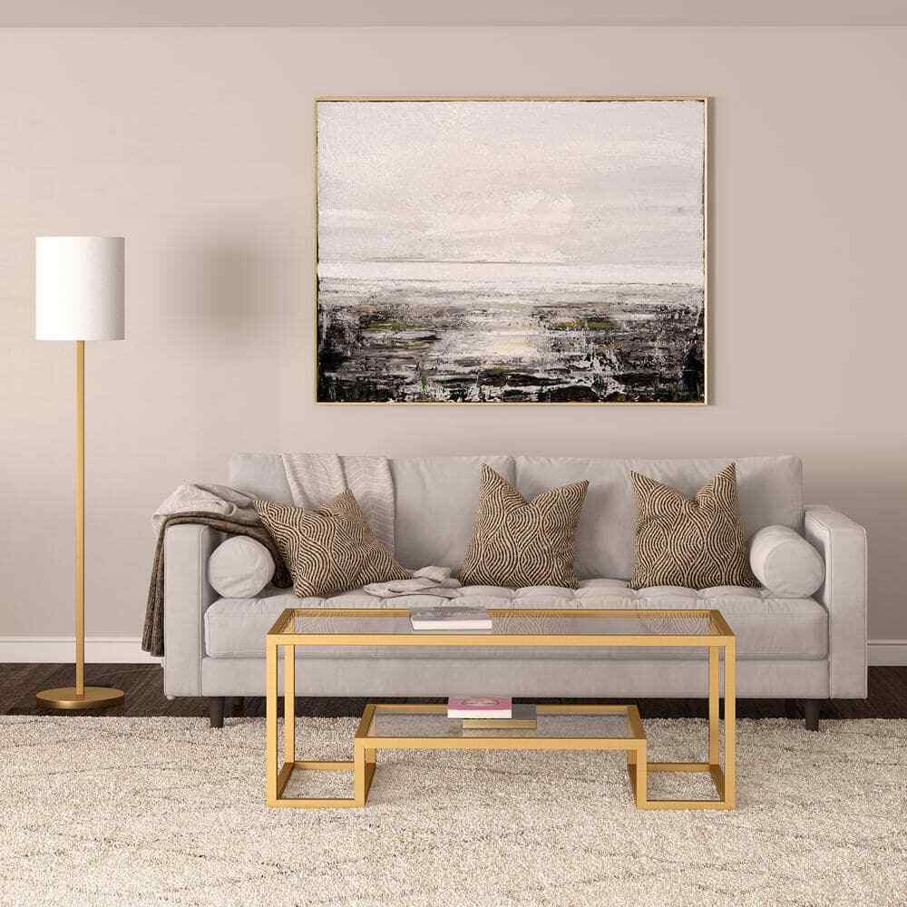 Meyer&Cross Braun 62 in. Brass Finish Floor Lamp with Round Base FL0904