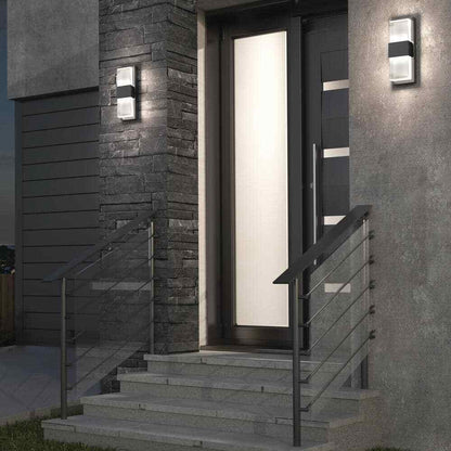 Artika Mazza Black Modern LED Outdoor Garage and Porch Light Lantern Sconce