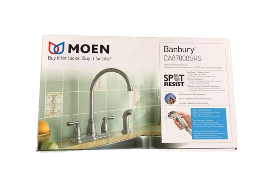 MOEN Banbury High-Arc 2-Handle Standard Kitchen Faucet Spot Resist Stainless