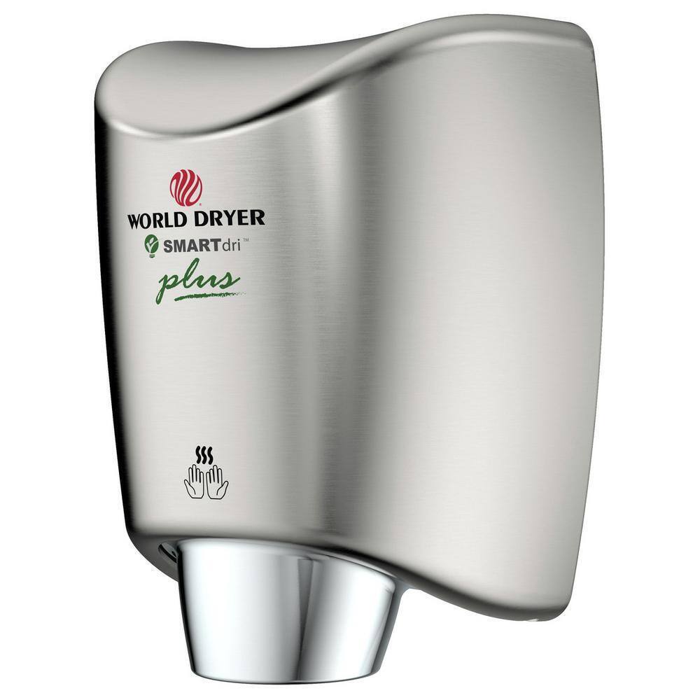 Electric Bathroom Hand Dryer High Efficiency Antimicrobial, Brushed Stainless