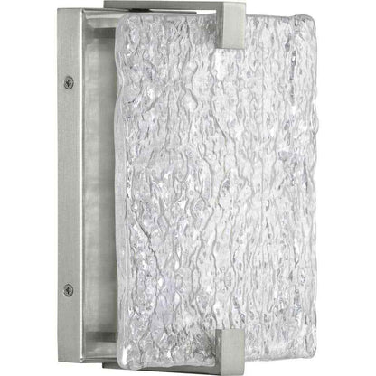 Progress Lighting LED Stone Glass Sconce Brushed Nickel ADA Wall Sconce
