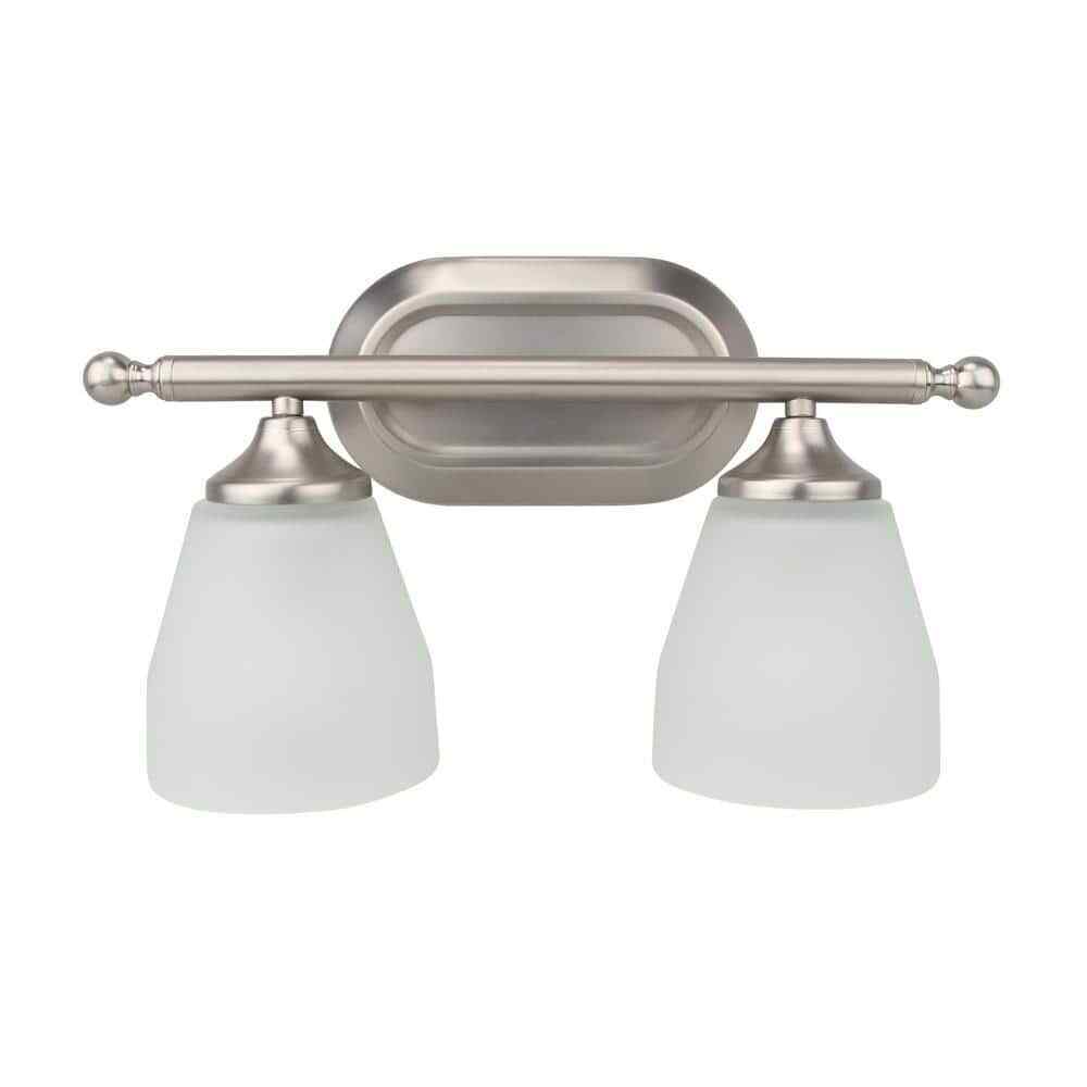 Yosemite Home Decor Jordan 2-Light Satin Nickel Vanity Light