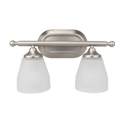 Yosemite Home Decor Jordan 2-Light Satin Nickel Vanity Light