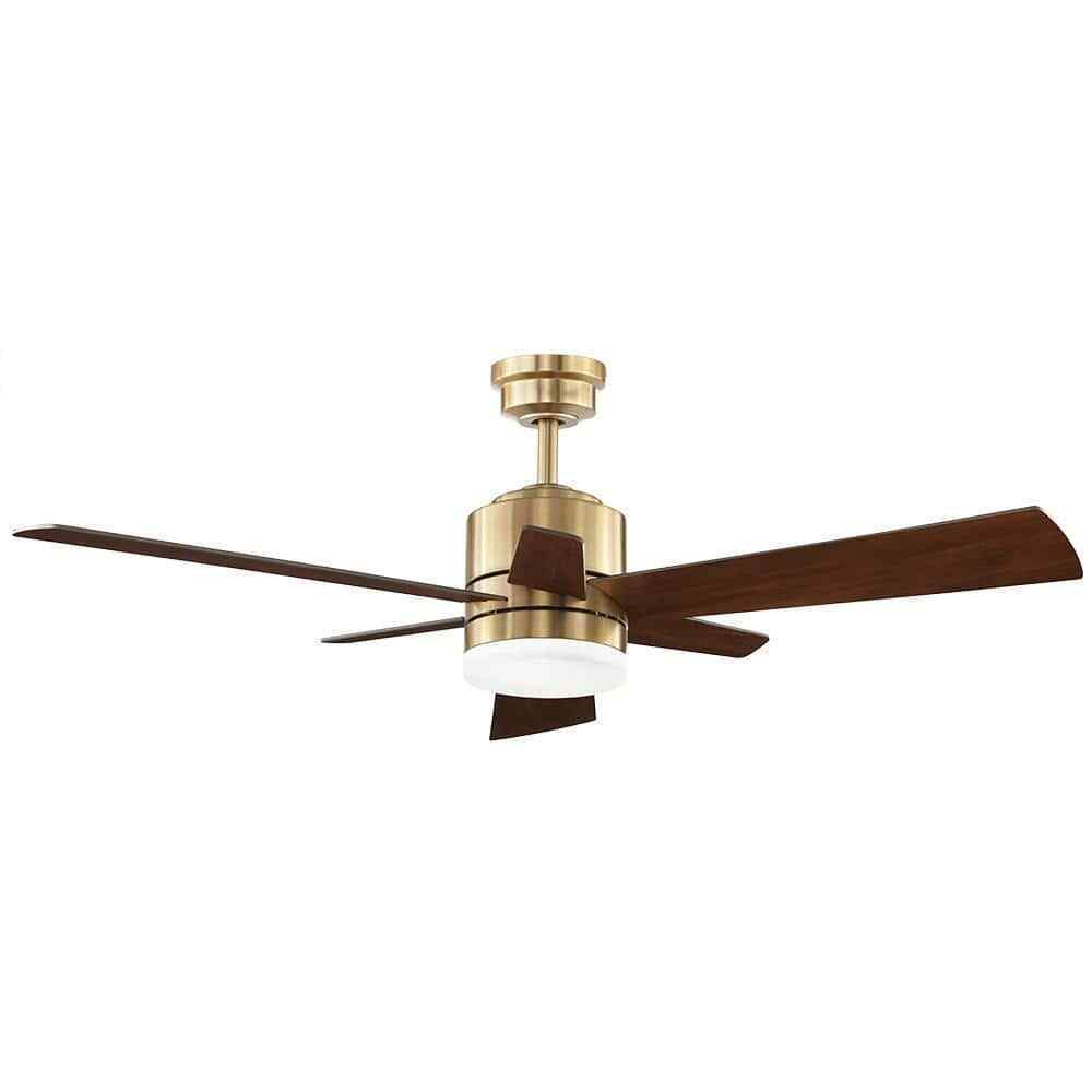 Home Decorators Hexton 52 in. Indoor LED Brushed Gold Ceiling Fan