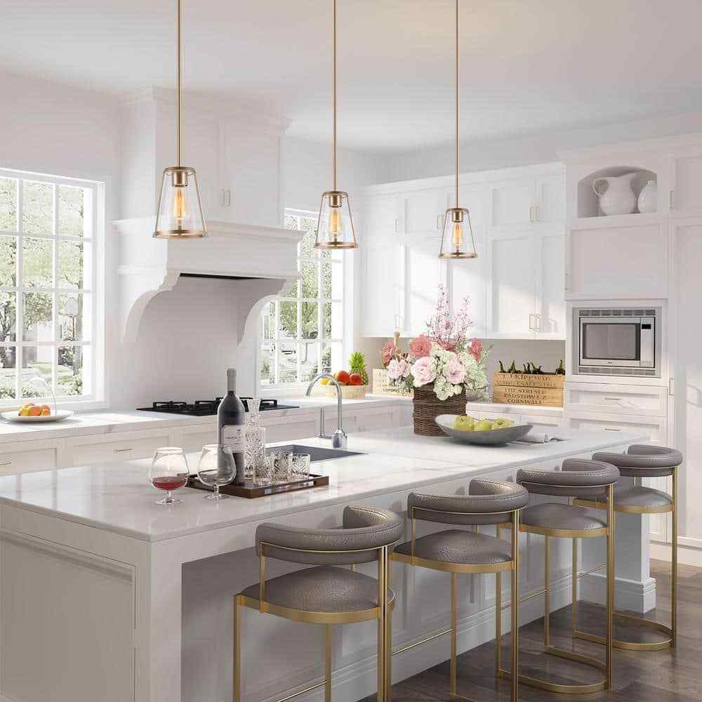 LNC 1-Light Gold Modern Pendant Lighting Contemporary Hanging Light Fixture