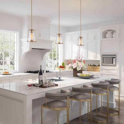 LNC 1-Light Gold Modern Pendant Lighting Contemporary Hanging Light Fixture