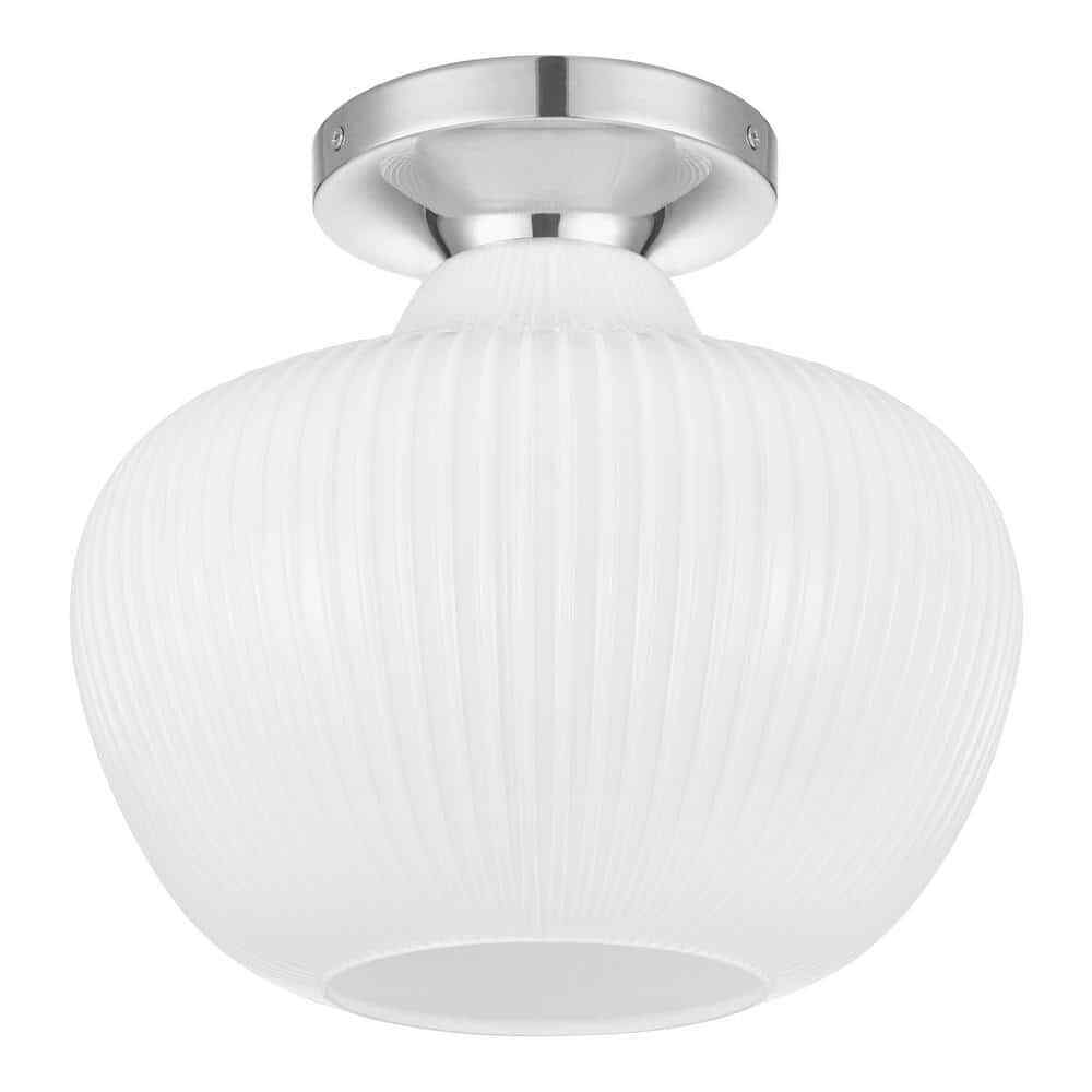 Home Decorators Pompton 12 in. Chrome Semi-Flush Mount Ceiling Light Fixture
