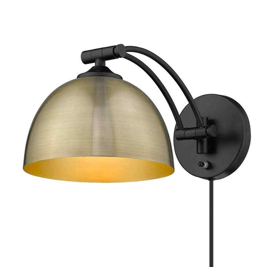 Golden Lighting Rey 8 in. Matte Black Sconce Light Fixture