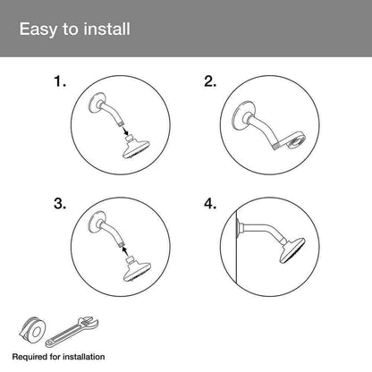 KOHLER Cursiva 3-Spray Patterns 6.75 in. Wall Mount Fixed Showerhead Matte Black