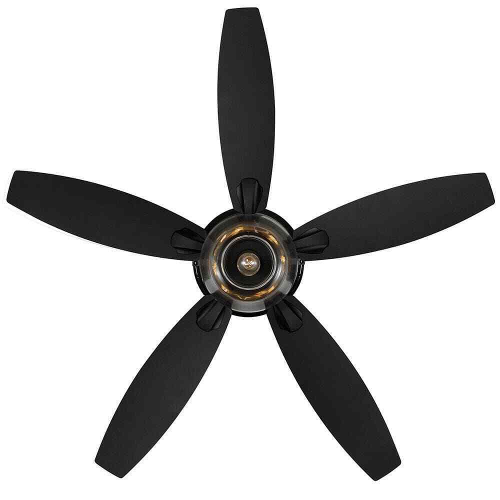 Hampton Bay Stoneridge 52 in. Indoor/Outdoor LED Matte Black Hugger Ceiling Fan