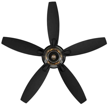Hampton Bay Stoneridge 52 in. Indoor/Outdoor LED Matte Black Hugger Ceiling Fan