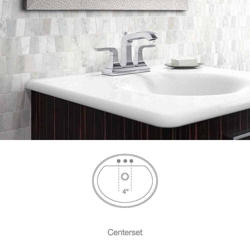 KOHLER Rubicon 4 in. Centerset 2-Handle Bathroom Faucet in Polished Chrome