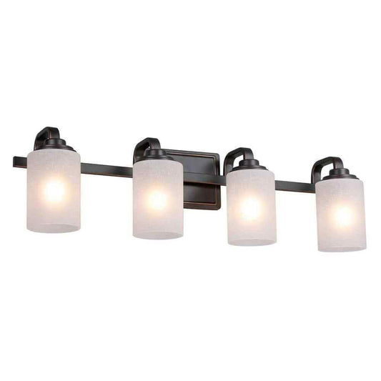 Hampton Bay Hartford Lake 29 in. 4-Light Oil Rubbed Bronze Bathroom Vanity Light