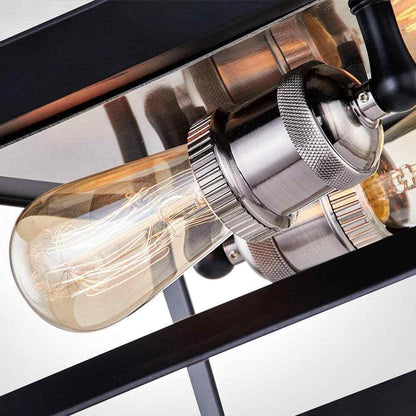 Home Decorators Walden Forge Black Frame Flush Mount Ceiling Light