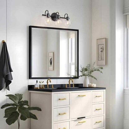 LNC Modern Industrial 22 in. 3-Light Black Bathroom Vanity Light Wall Sconce