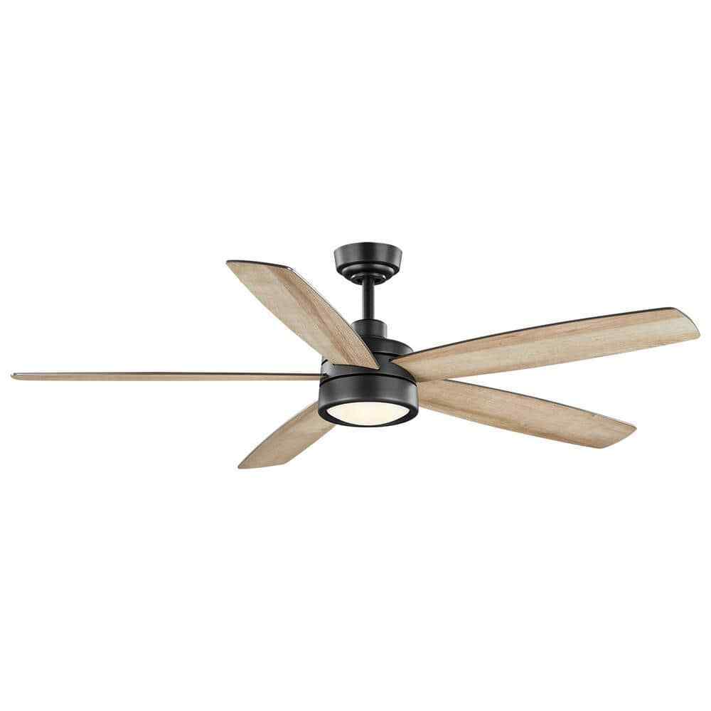 Home Decorators Driskol 60 in. LED Matte Black Smart Ceiling Fan w/ Remote