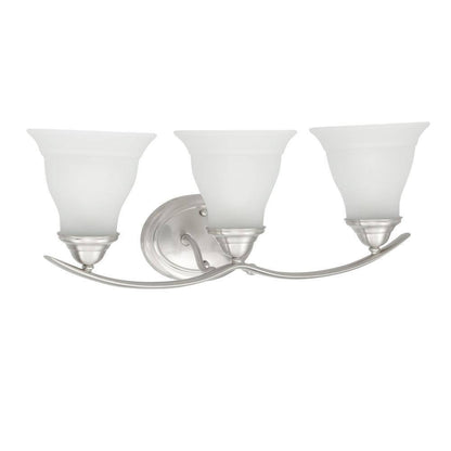 Progress Lighting Trinity 3-Light Brushed Nickel Glass Traditional Bath Vanity