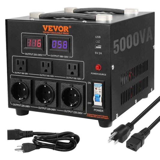 VEVOR Voltage Converter Transformer 5000-Watt Up/Down Transformer 110V/220-Volt