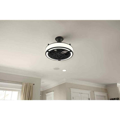 Home Decorators Windara 22 in. LED Indoor/Covered Outdoor Black Ceiling Fan