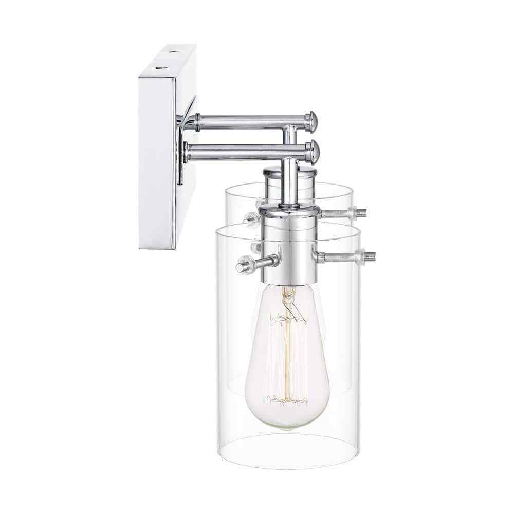 Hampton Bay Regan 12.75 in. 2-Light Chrome Bathroom Vanity Light