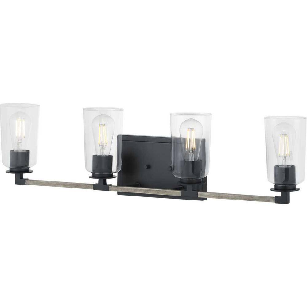 Home Decorators Walsh 34 in. 4-Light Black Coastal Bathroom Vanity Light
