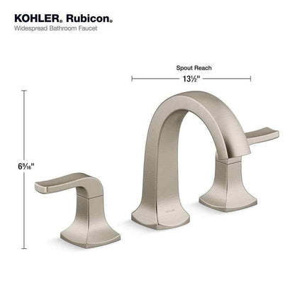 KOHLER Rubicon 8 in. Widespread 2-Handle High Arc Bathroom Faucet Brushed Nickel