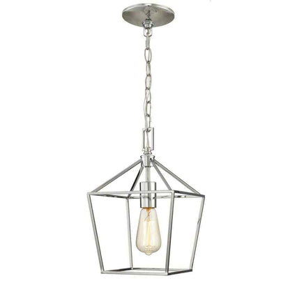 Home Decorators Weyburn 1-Light Chrome Farmhouse Mini Pendant Light Fixture