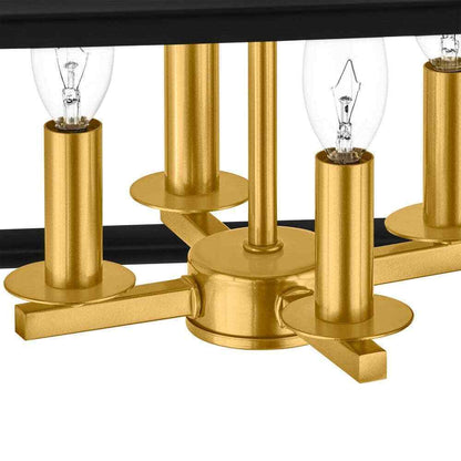 Hampton Bay Parley 12 in. 4-Light Matte Black and Gold Cage Semi- Flush Mount