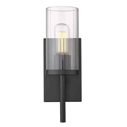 Golden Lighting Winslett 4.875 in. 1-Light Matte Black Sconce 7011-1W BLK-CLR