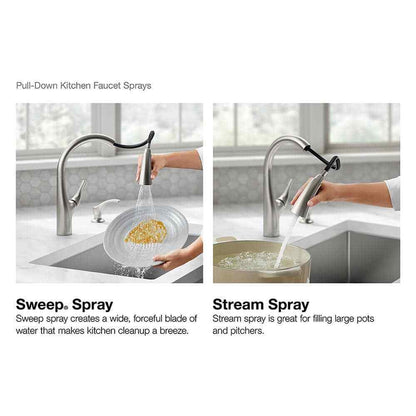 KOHLER Avi Single-Handle Pull Out Sprayer Kitchen Faucet in Vibrant Stainless