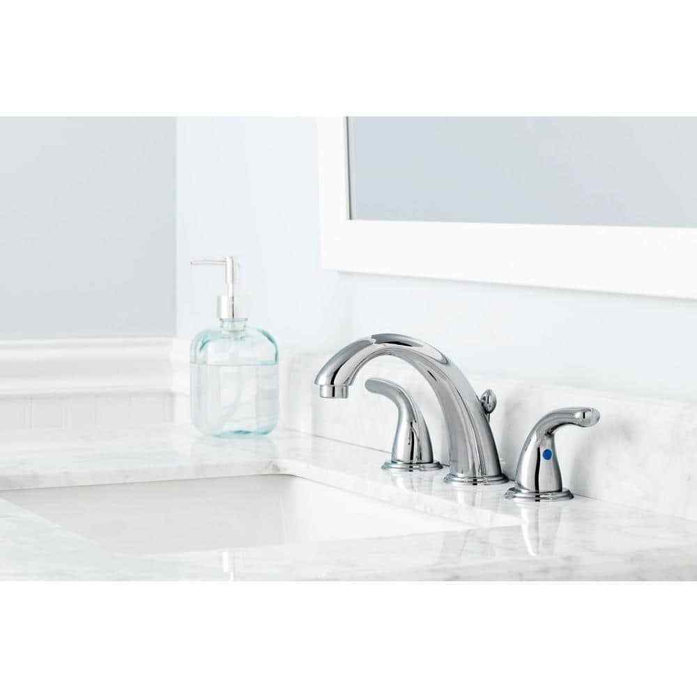 Glacier Bay Builders 8 in. Widespread 2-Handle High-Arc Bathroom Faucet Chrome