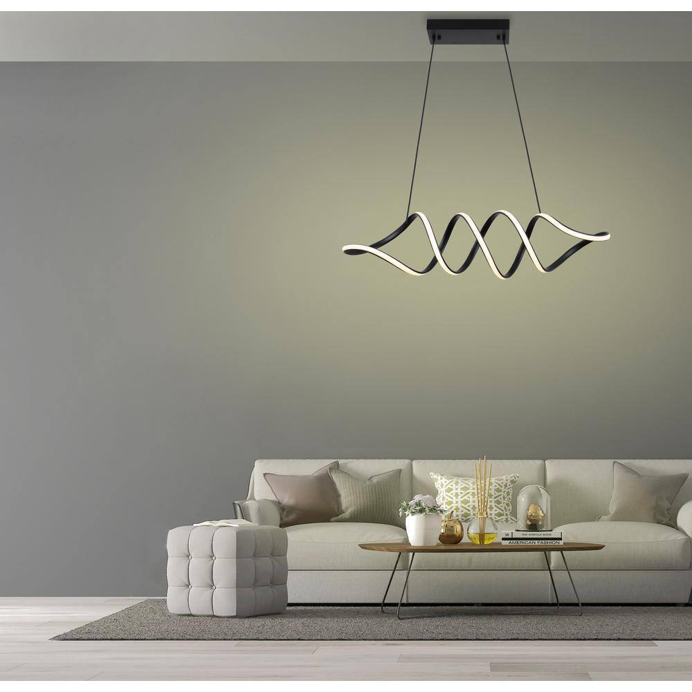 ARTIVA Infinito LED Black Modern Unique Statement Geometric Chandelier Pendant