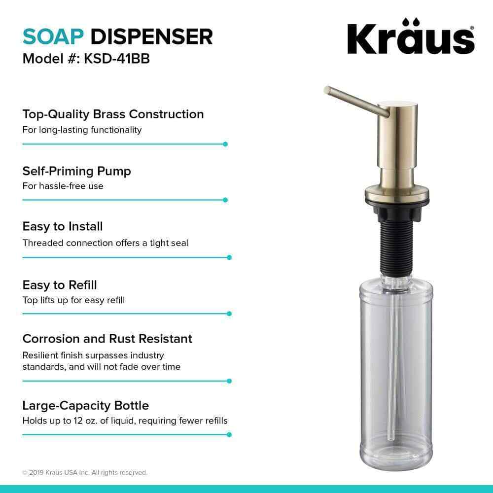 KRAUS Kitchen Soap and Lotion Dispenser in Brushed Brass KSD-41BB