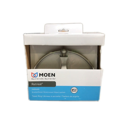 MOEN Retreat Towel Ring in Spot Resist Brushed Nickel DN8386BN