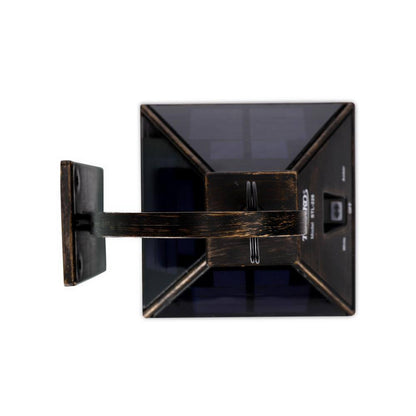 Metallic Black Solar LED Outdoor Hanging Light Sconce w/ Hanger
