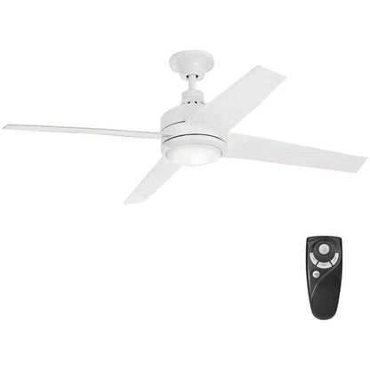 Home Decorators Mercer 52 in. LED Indoor White Ceiling Fan w/ Light Kit
