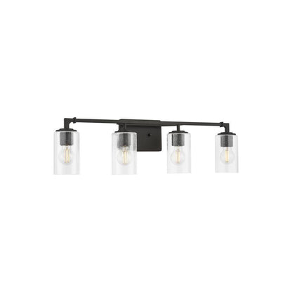 Home Decorators Helenwood 30.75 in. 4-Light Matte Black Bathroom Vanity Light