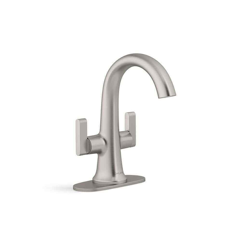 KOHLER Setra Single Hole 2-Handle Monoblock Bathroom Faucet in Brushed Nickel