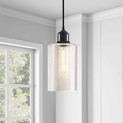 Meyer&Cross Nora Blackened Bronze Pendant with Seeded Glass Shade