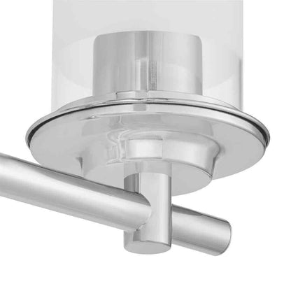 Hampton Bay 23.25 in. Truitt 3-Light Chrome Vanity Light w/ Clear and Sand Glass