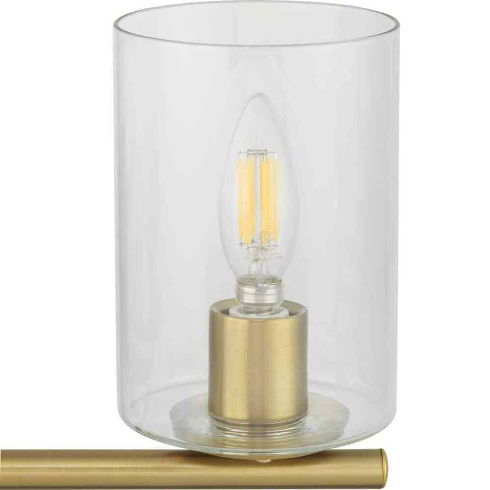 Hampton Bay Champlain 3-Light Gold Satin Brass Modern Bathroom Vanity Light