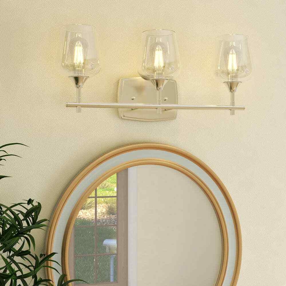 Pia Ricco 3-Lights Brush Nickle Wall Mount Vanity Light 1Jy-LP118881101