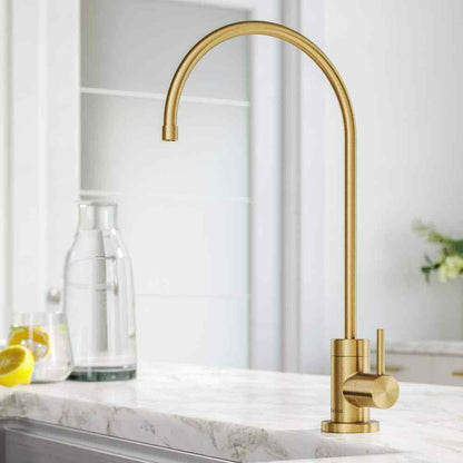 KRAUS Purita Single Handle 100% Lead-Free Beverage Faucet in Brushed Brass