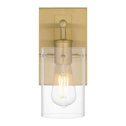 Hampton Bay Regan 4.5 in. 1-Light Brushed Gold Vanity Light w/ Clear Glass Shade