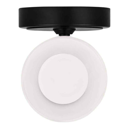 Home Decorators Collection Ayelen 1-Light Black Wall Sconce Opal White Glass